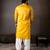 Yellow color smart embroidered kurta for rich classy men's looks