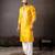 Yellow color smart embroidered kurta for rich classy men's looks
