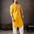 Yellow color smart embroidered kurta for rich classy men's looks
