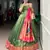 Bottle Green Shimmer Organza Zari Weaving Lehenga Choli with Wine Paithani Dupatta & Batwa