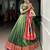 Bottle Green Shimmer Organza Zari Weaving Lehenga Choli with Wine Paithani Dupatta & Batwa
