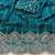 Teal Color  Sequence embroidery work with Cut work border  Chiffon Silk Saree 