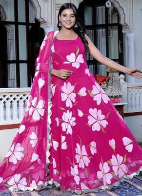 Rani georget pink suit set with duptta 1