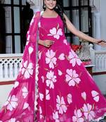 Rani georget pink suit set with duptta