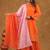 Orange pink gotta pati sharara set with duptta