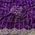 Violet Color  Sequence embroidery work with Cut work border  Chiffon Silk Saree 
