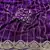 Violet Color  Sequence embroidery work with Cut work border  Chiffon Silk Saree 