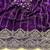 Violet Color  Sequence embroidery work with Cut work border  Chiffon Silk Saree 