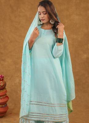 Blue green gotta pati sharara set with duptta 4