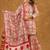 Red jaal printed sharara set with duptta