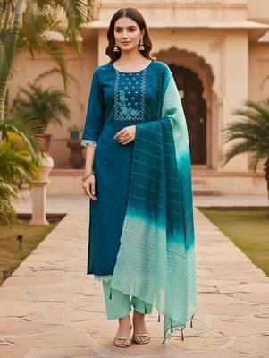 Morpitch color beautiful formal looks ethnic embroidered suit 1