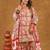 Red jaal printed sharara set with duptta