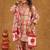 Red jaal printed sharara set with duptta