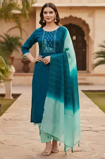 Morpitch color beautiful formal looks ethnic embroidered suit