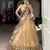 Gold Shimmer Organza Zari Weaving Lehenga Choli with Wine Paithani Dupatta & Batwa