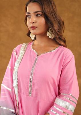 Pink gotta sharara set with duppta 5