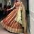 Rust Brown Shimmer Organza Zari Weaving Lehenga Choli with Wine Paithani Dupatta & Batwa