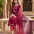Maroon color beautiful formal looks ethnic embroidered suit