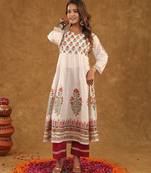 off white kalider sut set with duptta