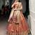 Rust Gold Shimmer Organza Zari Weaving Lehenga Choli with Wine Paithani Dupatta & Batwa