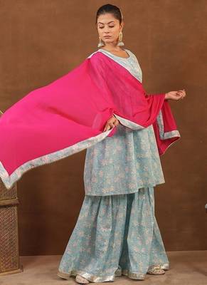Blue sharara set with duptta 2
