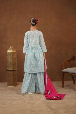 Blue sharara set with duptta 4