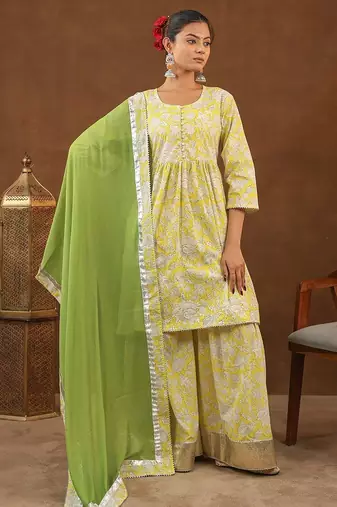 Yellow sharara set with duptta