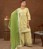 Yellow sharara set with duptta