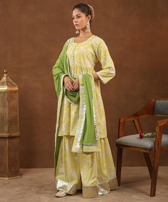 Yellow sharara set with duptta 2