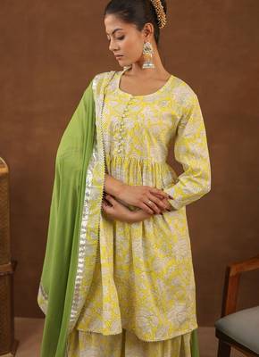 Yellow sharara set with duptta 3
