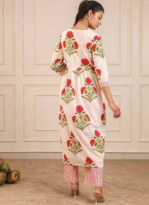 Red butta angrakha suit set 3