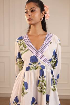 Blue butta angrakha suit set 4