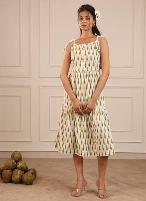 Leaf green butti Kurti 1