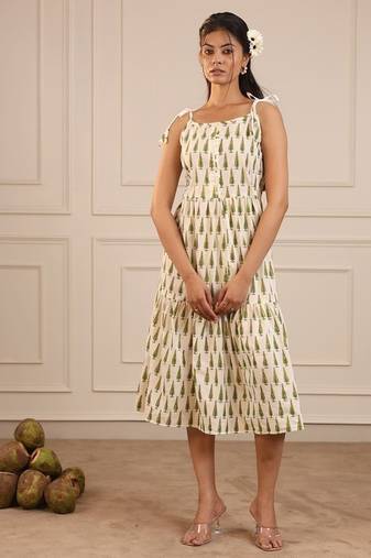 Leaf green butti Kurti
