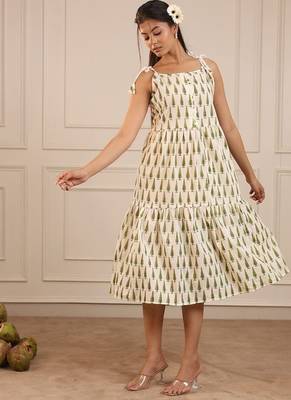 Leaf green butti Kurti 2