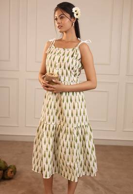 Leaf green butti Kurti 3