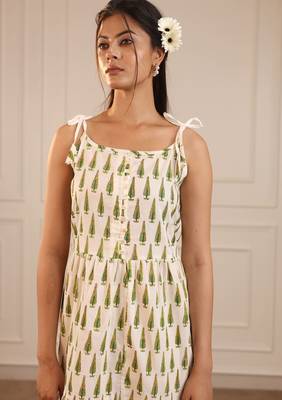 Leaf green butti Kurti 4