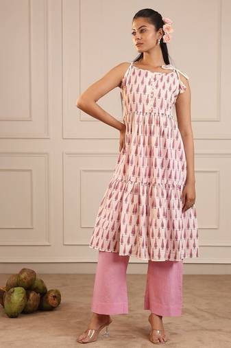 Leaf pink butti suit set