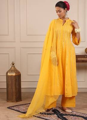 Yellow gotta kalider pant with duptta 1