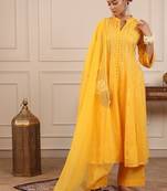 Yellow gotta kalider pant with duptta