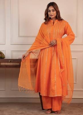 Orange gotta kalider pant with duptta 1