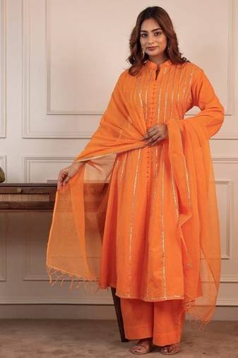 Orange gotta kalider pant with duptta