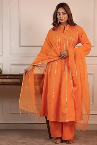 Orange gotta kalider pant with duptta