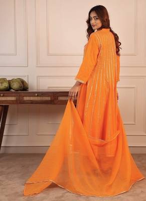 Orange gotta kalider pant with duptta 2