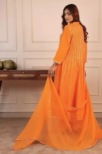 Orange gotta kalider pant with duptta