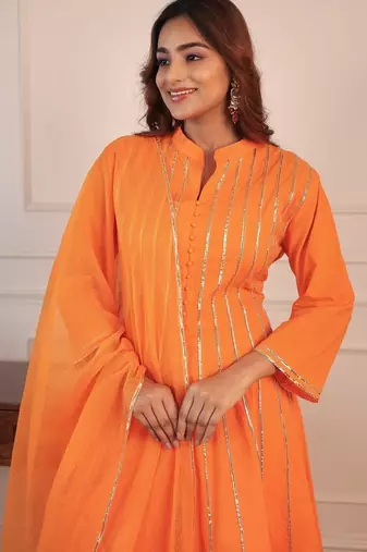Orange gotta kalider pant with duptta