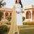 White color cotton slub fabric designer casual suit with embroidery
