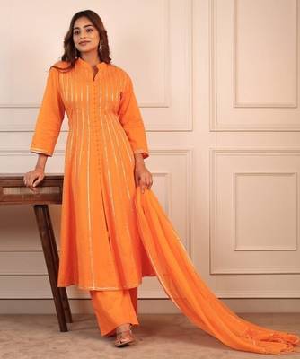 Orange gotta kalider pant with duptta 4