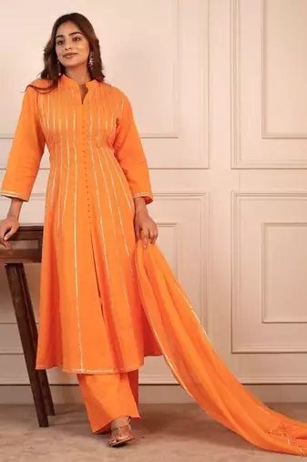 Orange gotta kalider pant with duptta
