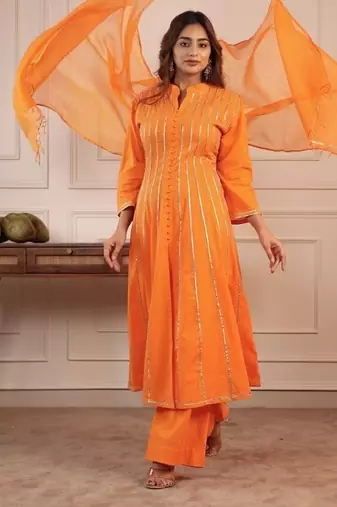 Orange gotta kalider pant with duptta